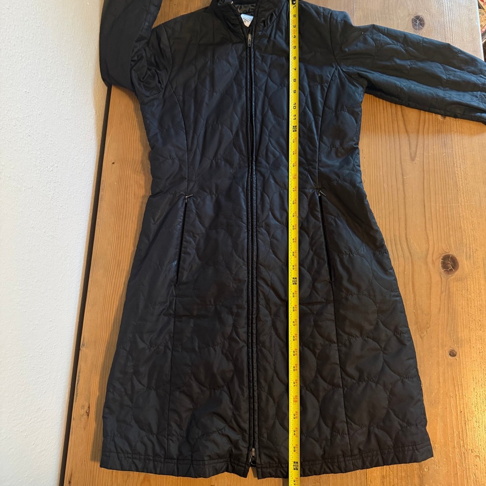 Patagonia Mor Coat Quilted Insulated Full Length Jacket Black Lining XS 28496 - Picture 10 of 11